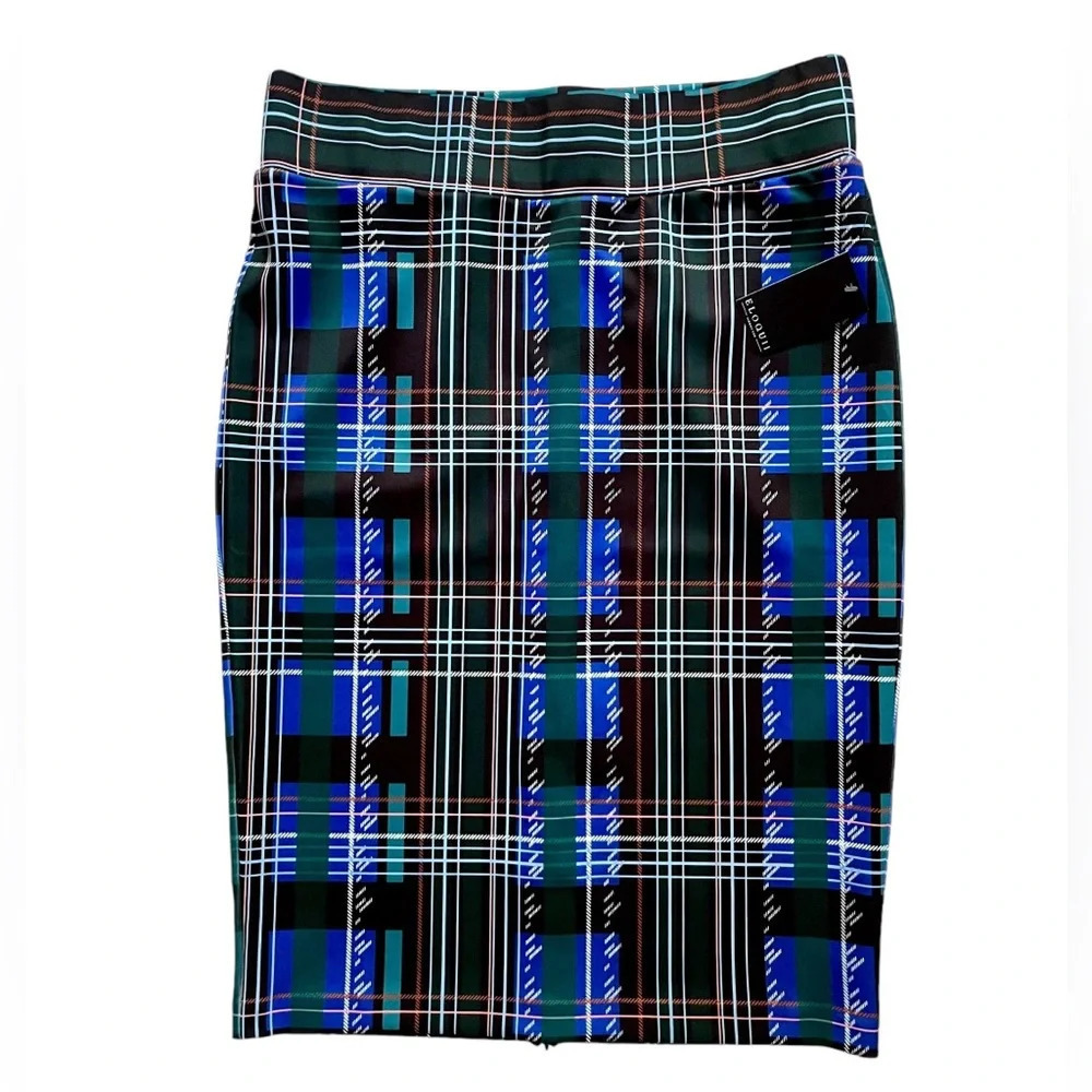 NWT Eloquii Plaid Neoprene Pencil Skirt